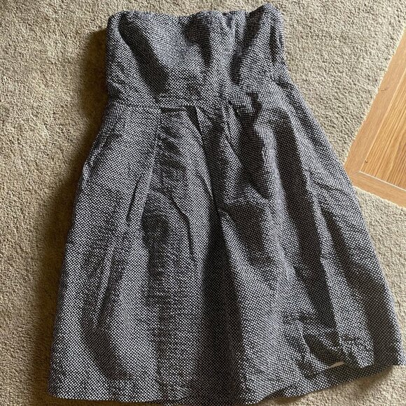 J.Crew Dresses & Skirts - J.Crew Micro Polka Dot Black/WHite Strapless Dress Size 10